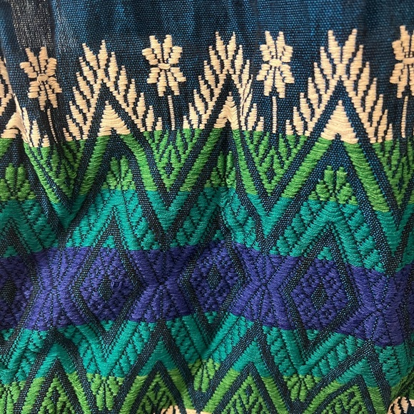 Vintage Boho Hippie 70s/60s Embroidered Denim Maxi Dress - Picture 3 of 7